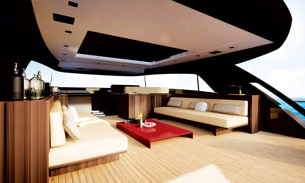 The flybridge on the latest model, the SX88